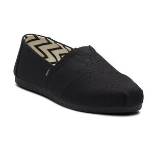 TOMS Women Classic Core Alpargata Slip-On Shoes Black Canvas Size 8 NEW with Box